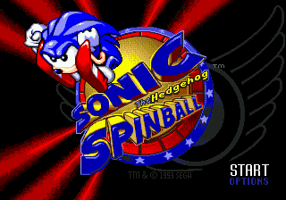 Sonic Spinball title screen for Sega Mega Drive